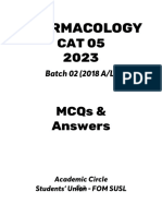 Pharmacoogy CAT 05 MCQs With Answers