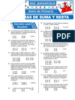 Problemas de Suma y Resta para Sexto Grado de Primaria