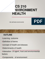 Lecture 1MCS 210 Environment and Health