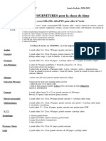 Liste Fournitures Scolaires 4eme