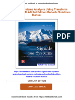 (PDF Download) Signals and Systems Analysis Using Transform Methods and MATLAB 3rd Edition Roberts Solutions Manual Fulll Chapter