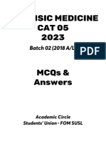 Forensic Medicine CAT 05 MCQs With Answers