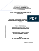 Propuesta de Un Modelo de Innovación Tecnológica Sustentable Con La Integración de Múltiples Actores en México.