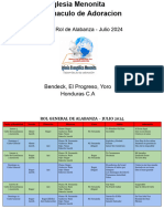 Rol de Alabanza - Julio 2024