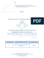 CAS 278-2024 Analista de Recursos Humanos - Migraciones