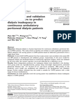 Development and Validation of A Novel Score To Predict Dialysis Inadequacy in Continuous Ambulatory Peritoneal Dialysis Patients