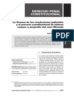 Valenzuela Ylizarbe, La Firmeza de Las Resoluciones Judiciales y El Proceso de Hábeas Corpus