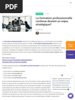 La Formation Professionnelle Continue Devient Un Enjeu Stratégique?