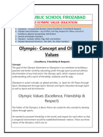 Delhi Public School Firozabad: Olympic-Concept and Olympic Values