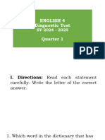 English Diagnostic Test Grade 4 QTR 1 1