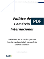 Unidade 4 - As Implicações Das Transformações Globais No Comércio Exterior Brasileiro