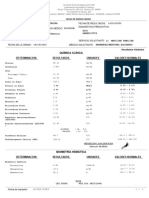 Química Clínica: Determinacion Resultados Valores Normales Unidades