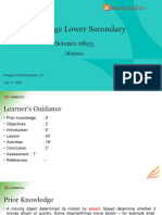 Lesson Plan Grade VII Week 1 Meeting 1 Speed