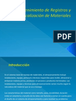 Mantenimiento de Registros y Localización de Materiales