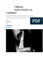 Silencio Administrativo Positivo en Colombia