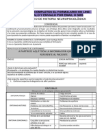 Cuestionario de Historia Neuropsicológica para Pacientes