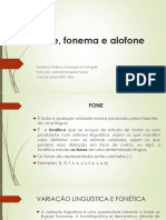 Aula 8 - Fone - Fonema e Alofone