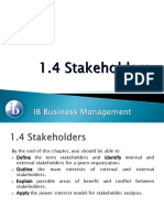 1.4 Stakeholders