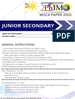 PHIMO 2020 MOCK EXAM Junior Secondary