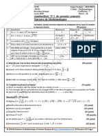 Devoir Maths N°1 MATHS Classe 3eme 2021 2022