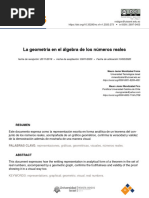 La Geometria en El Algebra de Los Numeros Reales