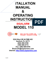 Installation Manual & Operating Instructions: Model 110