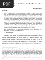 Review of Judgments Under The Ethiopian Civil Procedure Code