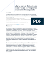 Nuevo Paradigma para La Selección de Los Ejercicios de Fuerza en Programas de Acondicionamiento Físico para La Salud