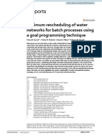 Optimum Rescheduling of Water Networks For Batch Processes Using A Goal Programming Technique