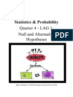 LAG 1 Null and Alternative Hypothesis