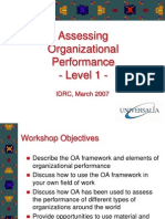 Assessing Organizational Performance - Level 1 - : IDRC, March 2007