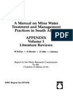 A Manual On Mine Water Treatment and Management Practices in South Africa Appendix Literature Reviews