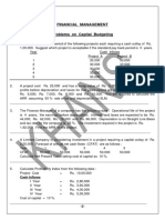 FM Problems On Capital Budgeting