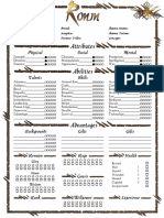 Werewolf - 4 Page Ronin Character Sheet