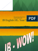 IB English HL: Year Two: Biotechnology High School An IB World School