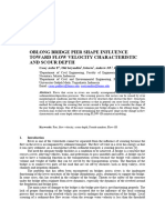 Oblong Bridge Pier Shape Influence Toward Flow Velocity Characteristic and Scour Depth