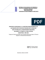 Propuesta de Mejoras A La Gestión de Mantenimiento