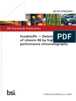 BS EN 14164-2014 Foodstuffs - Determination of Vitamin B6 by High Performance Chromatography