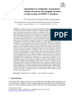 The Implementation of Authentic Assessment and The Problems Faced by The English Teacher at The Seventh Grade of SMPN 1 Tarakan