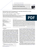 Pasteurization Process Development For Controlling Salmonella in In-Shell