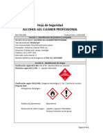 Hoja de Seguridad Alcohol Gel Cleaner Professional