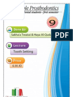 Prostho 9, Teeth Setting