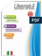 Lecture 17, Dental Implants (Script) 