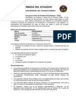 Instrucciones para La Fase de Pruebas Psicológicas - Arma y ESMENA Quito