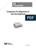 Computers For Beginners 2 Use The Keyboard Handout