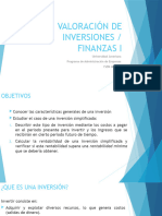 Valoración de Inversiones Finanzas I - Clase 1,2 y 3