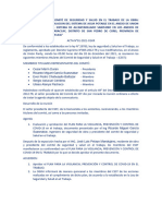 ACTA DE SESIÓN DEL COMITÉ DE SEGURIDAD Y SALUD EN EL TRABAJO DE LA OBRA - Mollebamba