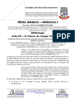 BÁSICO - MÓD I - AULA 03 - Bibliologia - O Cânon Do Antigo Testamento