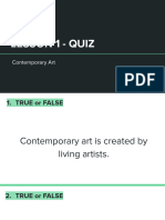 CPAR - Lesson 1 Contemporary Art Quiz