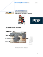 GP Business Studies Grade 12 Project 2023 TERM 3 QP and Memo